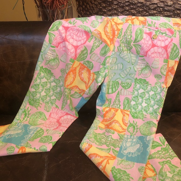 Lilly Pulitzer Vintage Patchwork Resort Fit Cropped Capri Pants 2 *Rare* - Picture 6 of 9